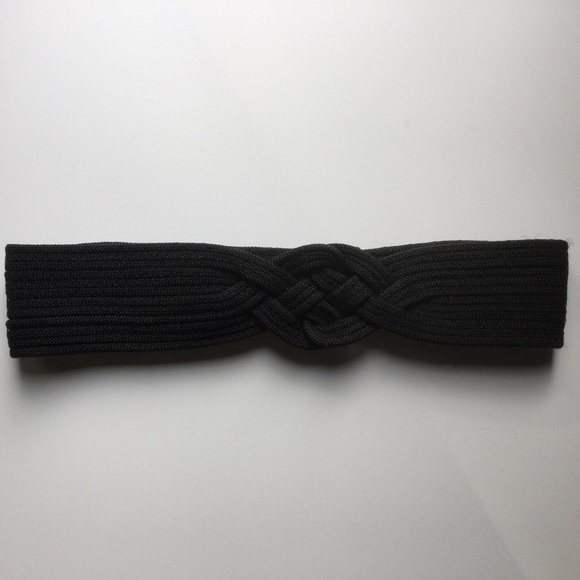 Vintage Accessories - Vintage Wide Woven Black Velcro Closure Belt